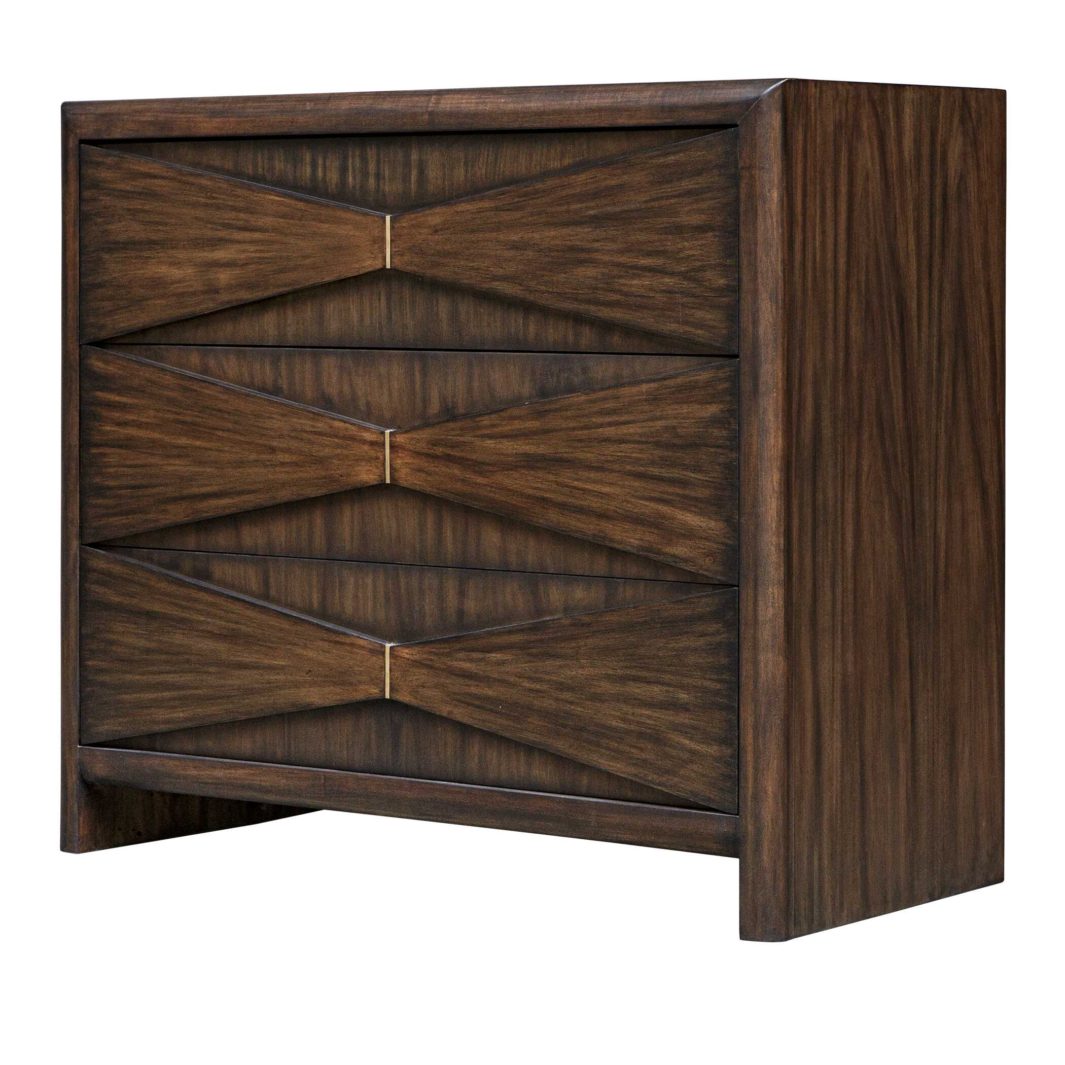 Bowtie 3 Drawer Mid-Century Chest, Furniture by Uttermost, 38" width x 33" height x 17" depth View 4