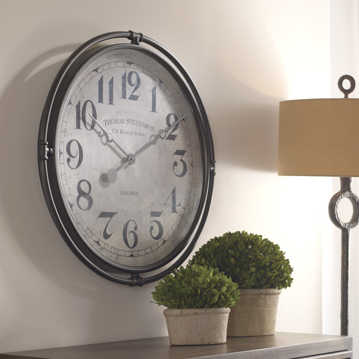 Nakul Industrial Wall Clock, by Uttermost, 29.5" width x 29.5" height x 2.5" depth View 5