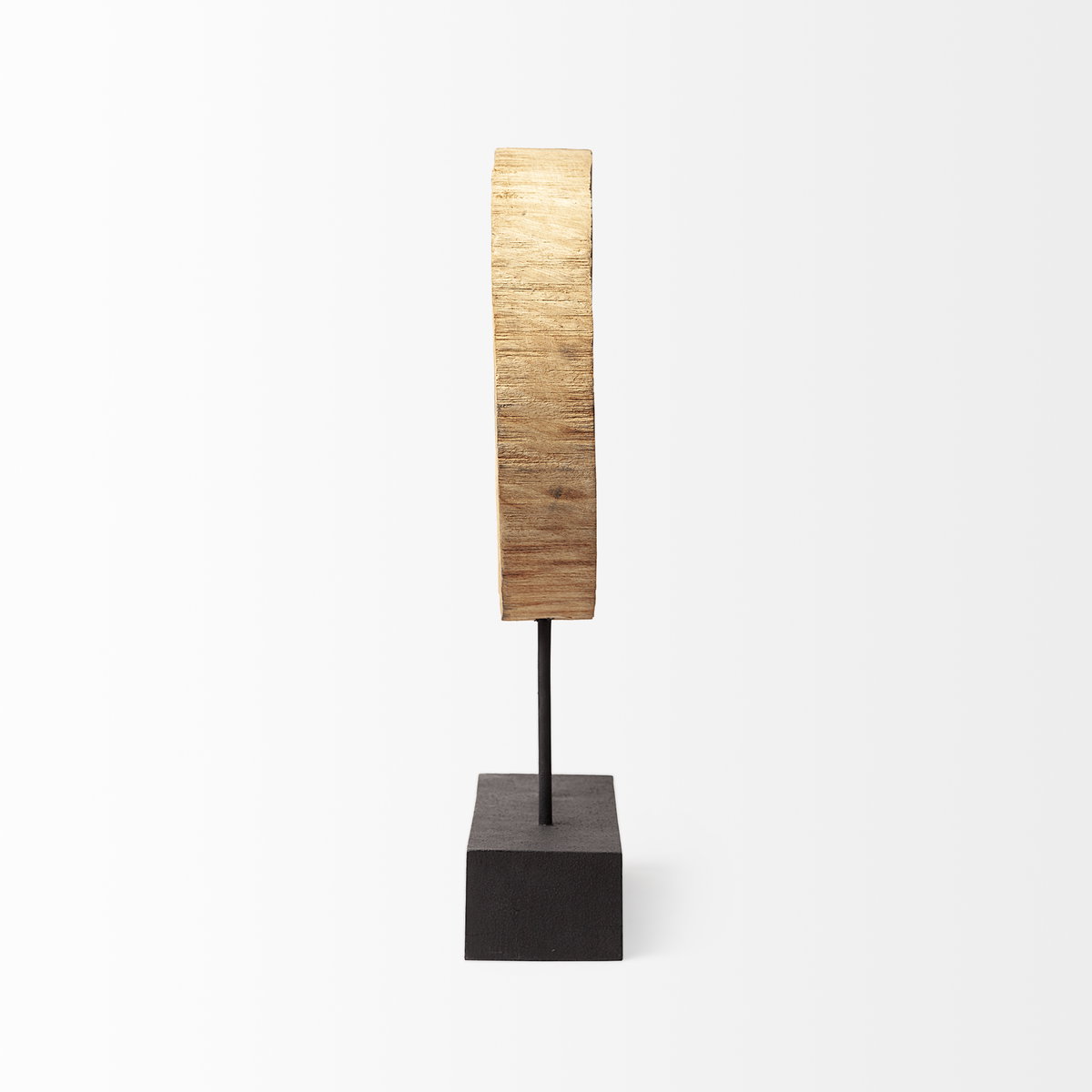 Ironwood II (Small) 13L x 4W Natural Wooden Circular Object, Decorative Object by Mercana, 12.6" length x 3.54" width x 18.75" height View 5