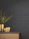 Shining Sisal Grasscloth Black Metallic Wallpaper thumbnail 2