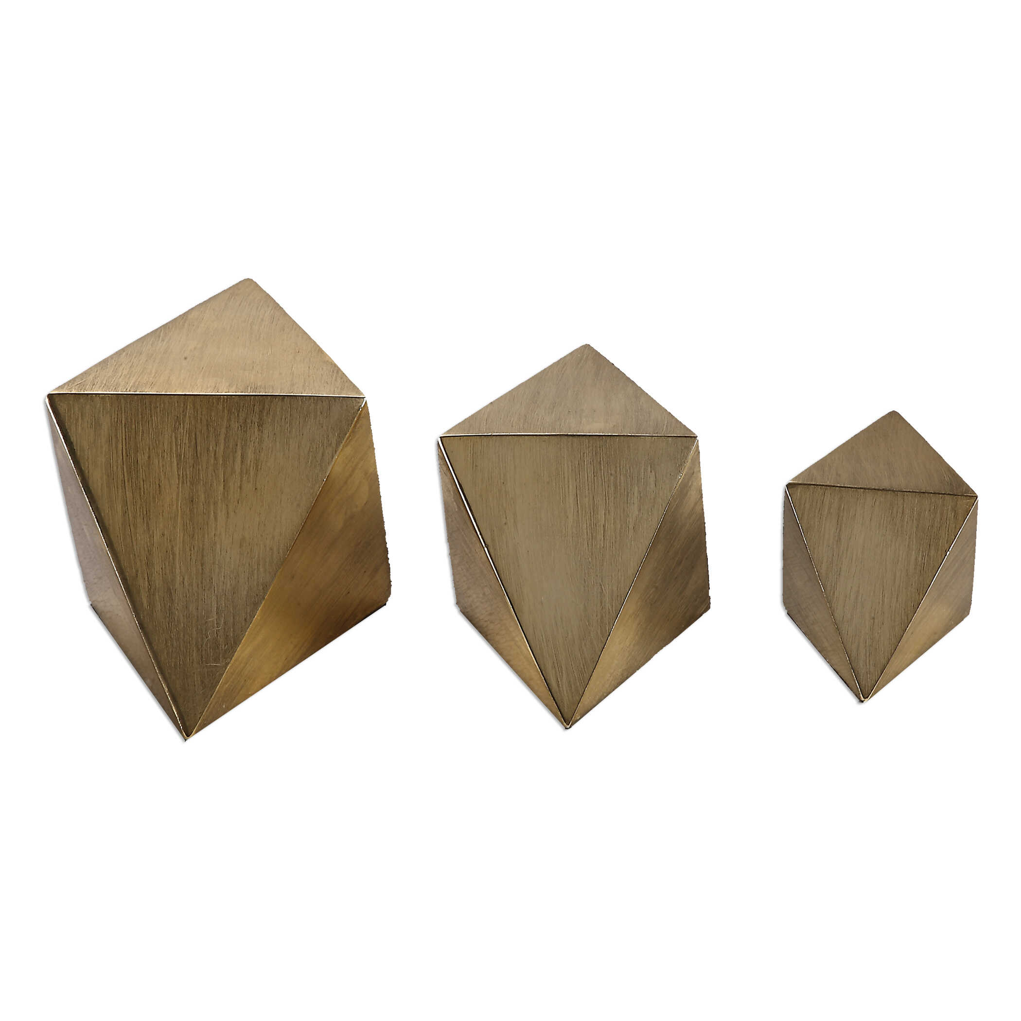 Rhombus Champagne Accents Set/3, Decorative by Uttermost, 8.25" width x 5" height x 4.25" depth View 3