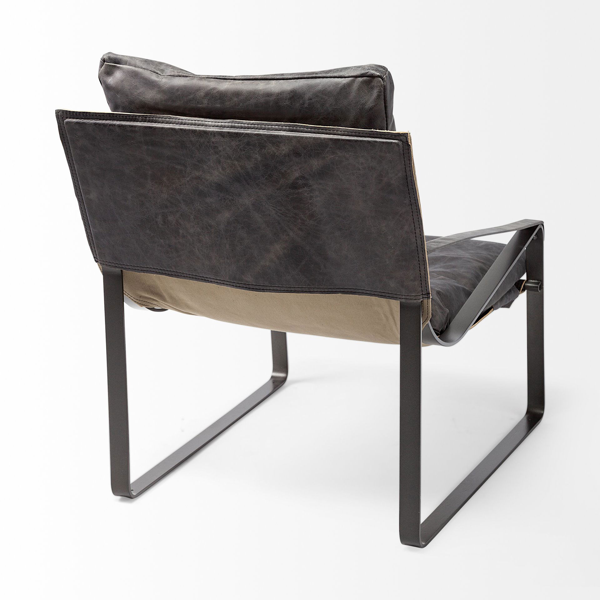 Hornet II Black Leather Body Metal Frame Accent Chair large image 