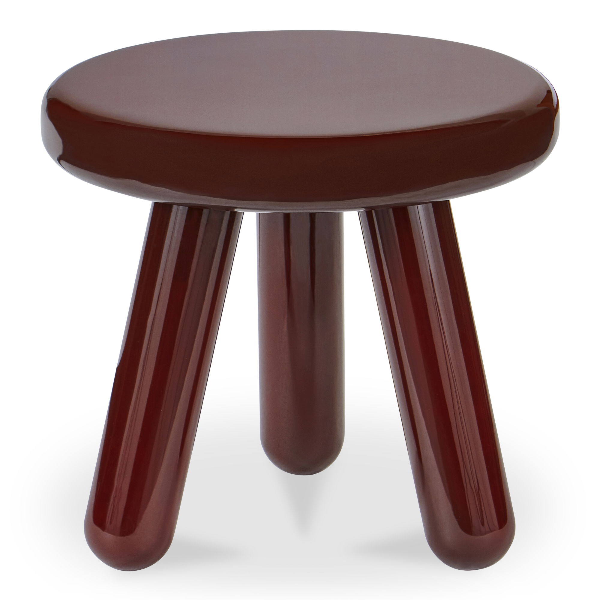 Joy Accent Table Deep Red Lacquer, Side & End Table by Moe's Home, 19" width x 18" height x 19" depth View 1