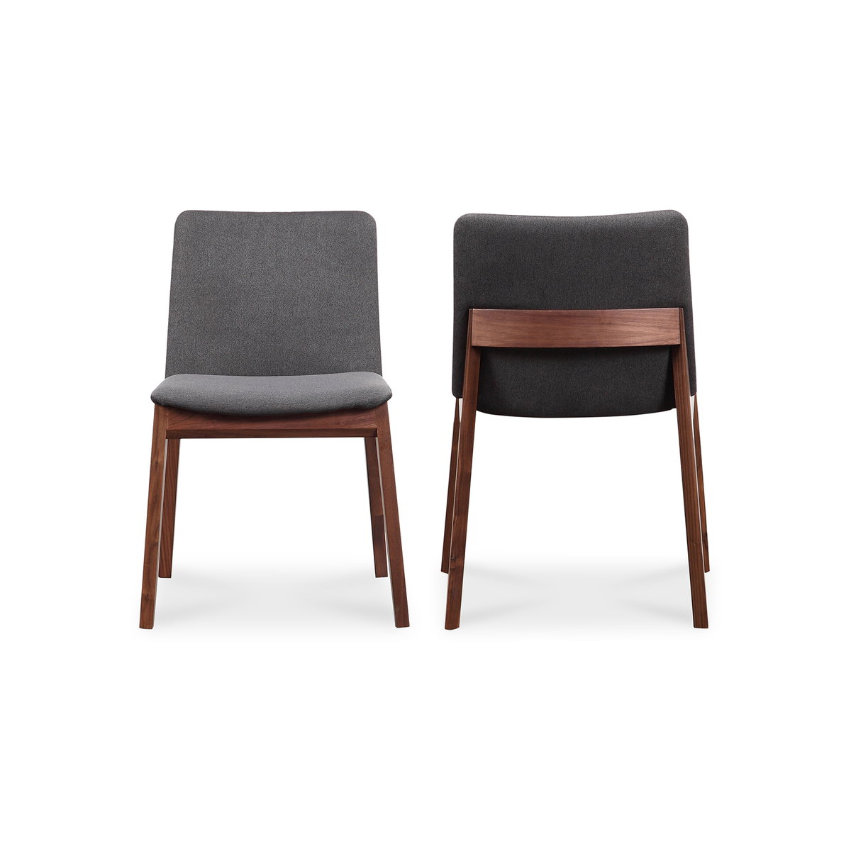 Deco Dining Chair Dark Grey - Set Of Two, by Moe's Home, 21" width x 31" height x 21" depth View 2