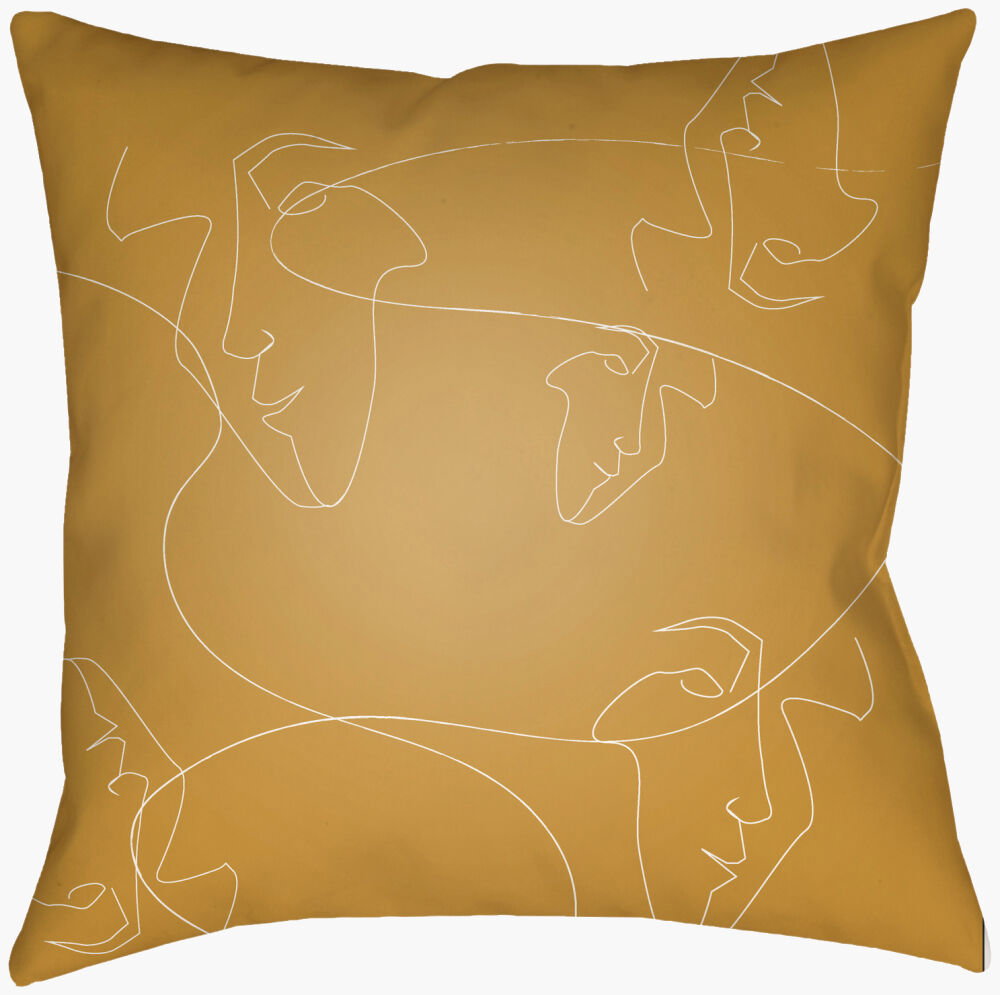 Modern Faces Accent Pillow, Decorative Pillow by Surya, 16" length x 16" width