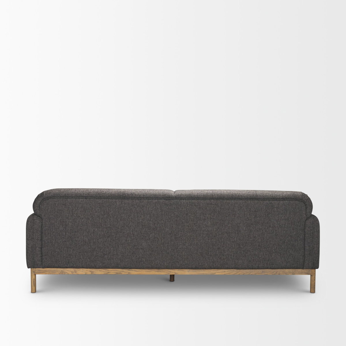 Hale Sofa with Medium Brown Wood and Gray Fabric, Sofas & Sectional by Mercana, 90" length x 33.75" width x 31.5" height View 5