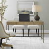 Aristotle Natural Wood Modern Desk, by Uttermost, 52" width x 30" height x 20" depth thumbnail 2