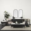 Divina Black-Brown Wood with White Marble Top and Black Metal Base Sideboard, Sideboards & Buffet by Mercana, 71" length x 18.5" width x 32" height thumbnail 2