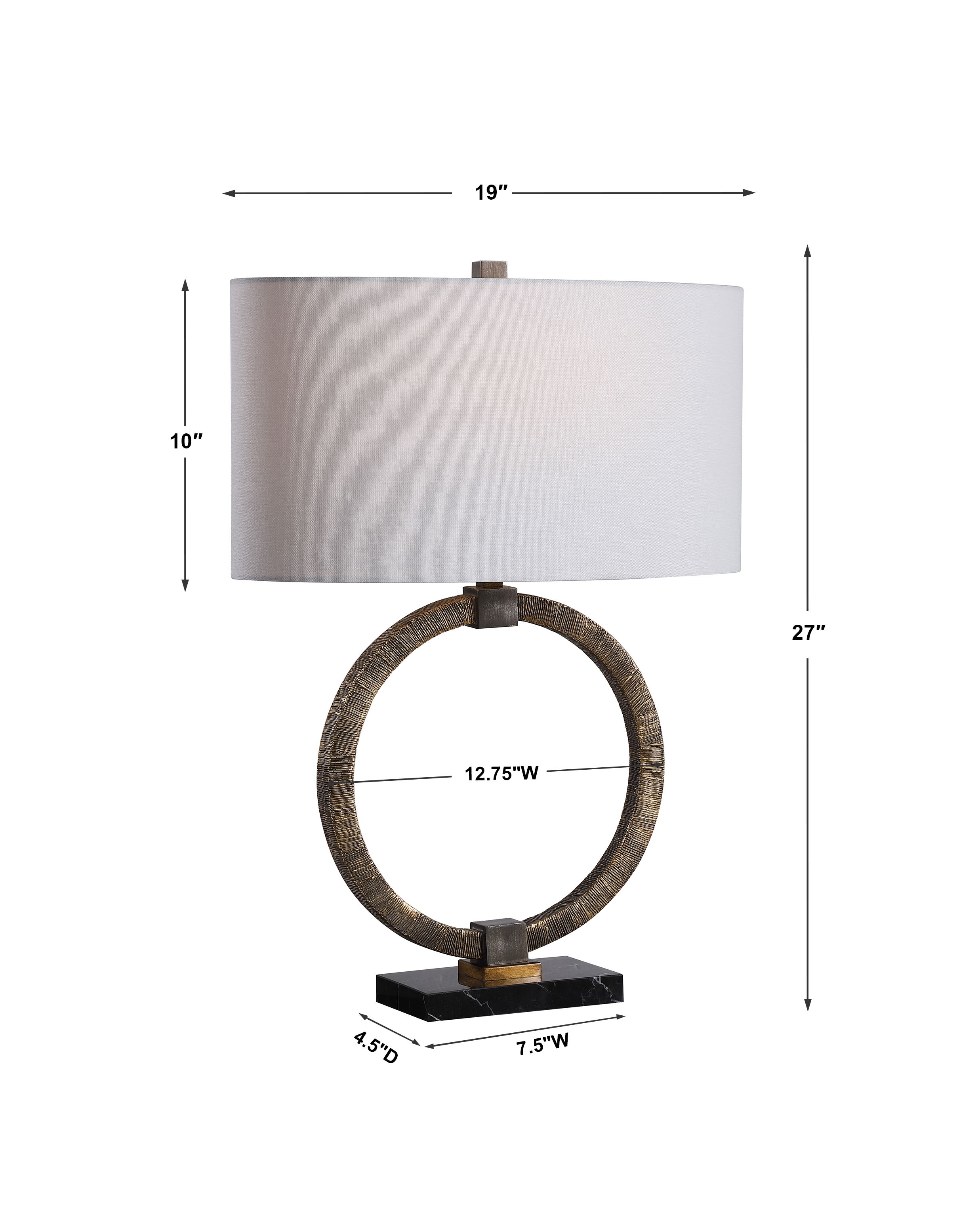 Relic Aged Gold Table Lamp, by Uttermost, 19" width x 26" height x 10" depth View 3