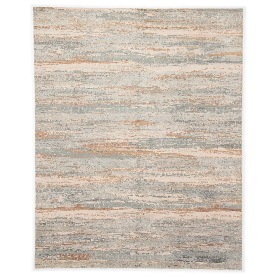 Routh Bandi Hand-Knotted Light Blue/Tan Area Rug large image 