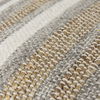 Aahana  White/Taupe/Gray Striped Hemp and Cotton Pouf, Ottoman by Mercana, 16" length x 16" width x 16" height thumbnail 8