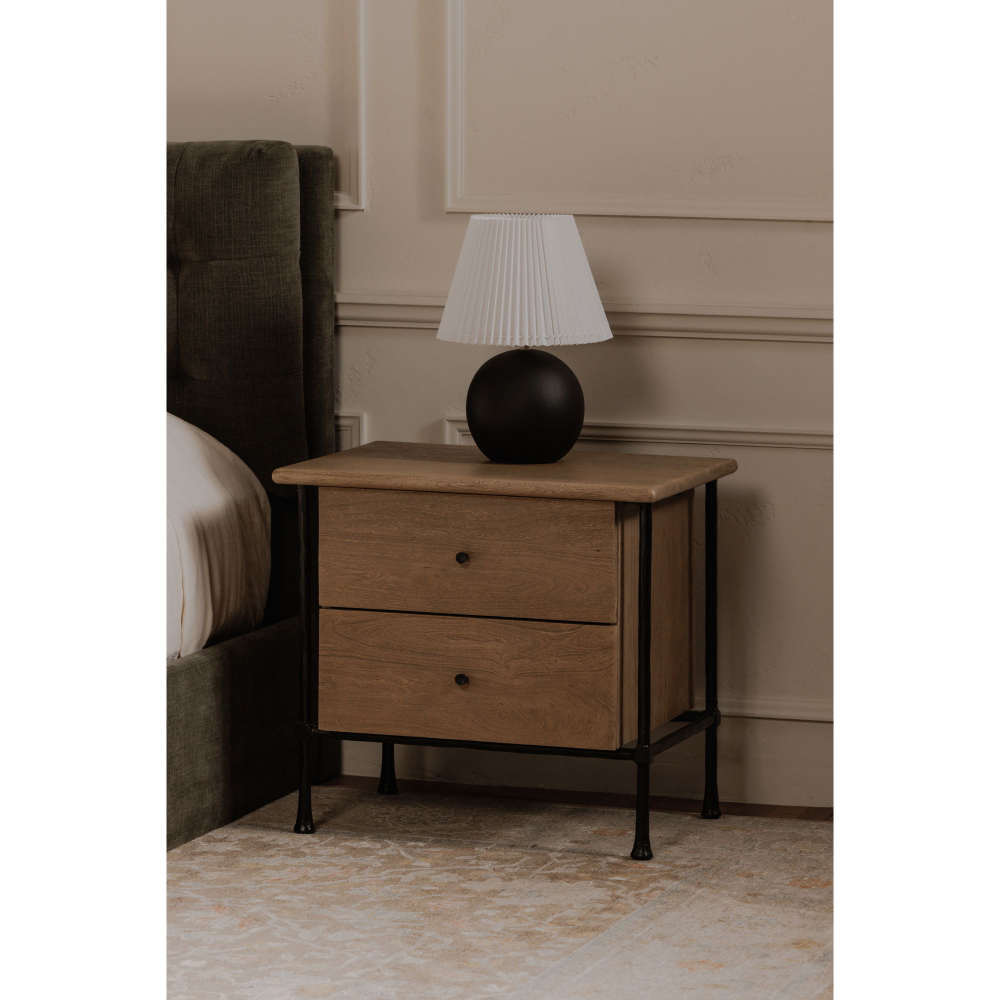 Rene Nightstand Brown, by Moe's Home, 26" width x 24" height x 19" depth View 8