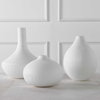 Apothecary Satin White Vases Set/3, by Uttermost, 9.75" width x 12" height x 9.75" depth thumbnail 3