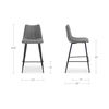 Alibi Bar Stool Dark Grey-set Of Two, Counter & Bar Stool by Moe's Home, 17.7" width x 40.9" height x 20" depth thumbnail 7