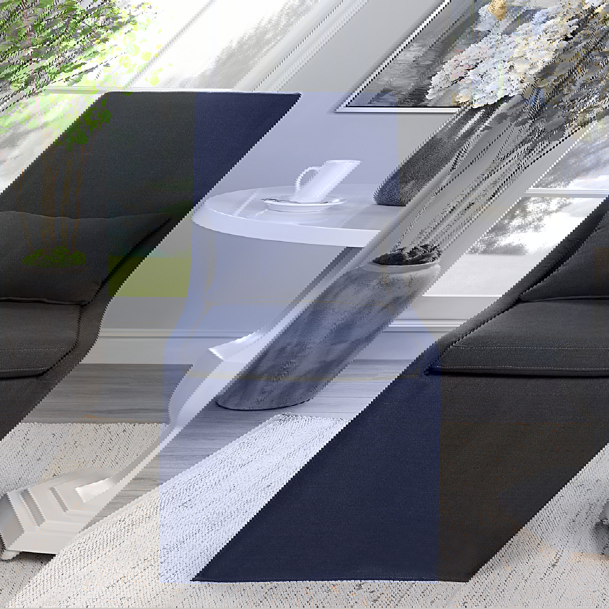 Coley Denim Armless Chair, Furniture by Uttermost, 23" width x 39.5" height x 25" depth View 2