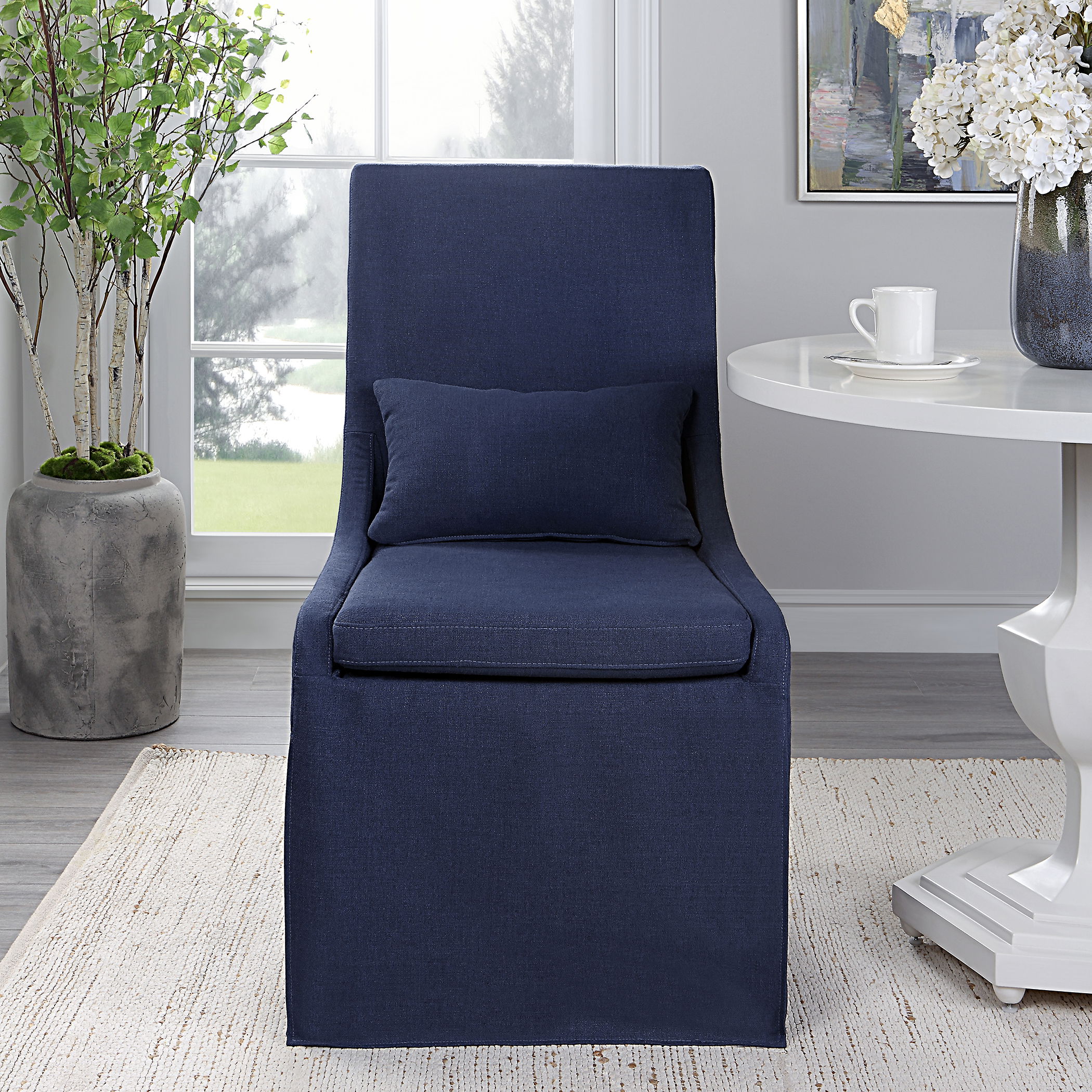 Coley Denim Armless Chair large image 