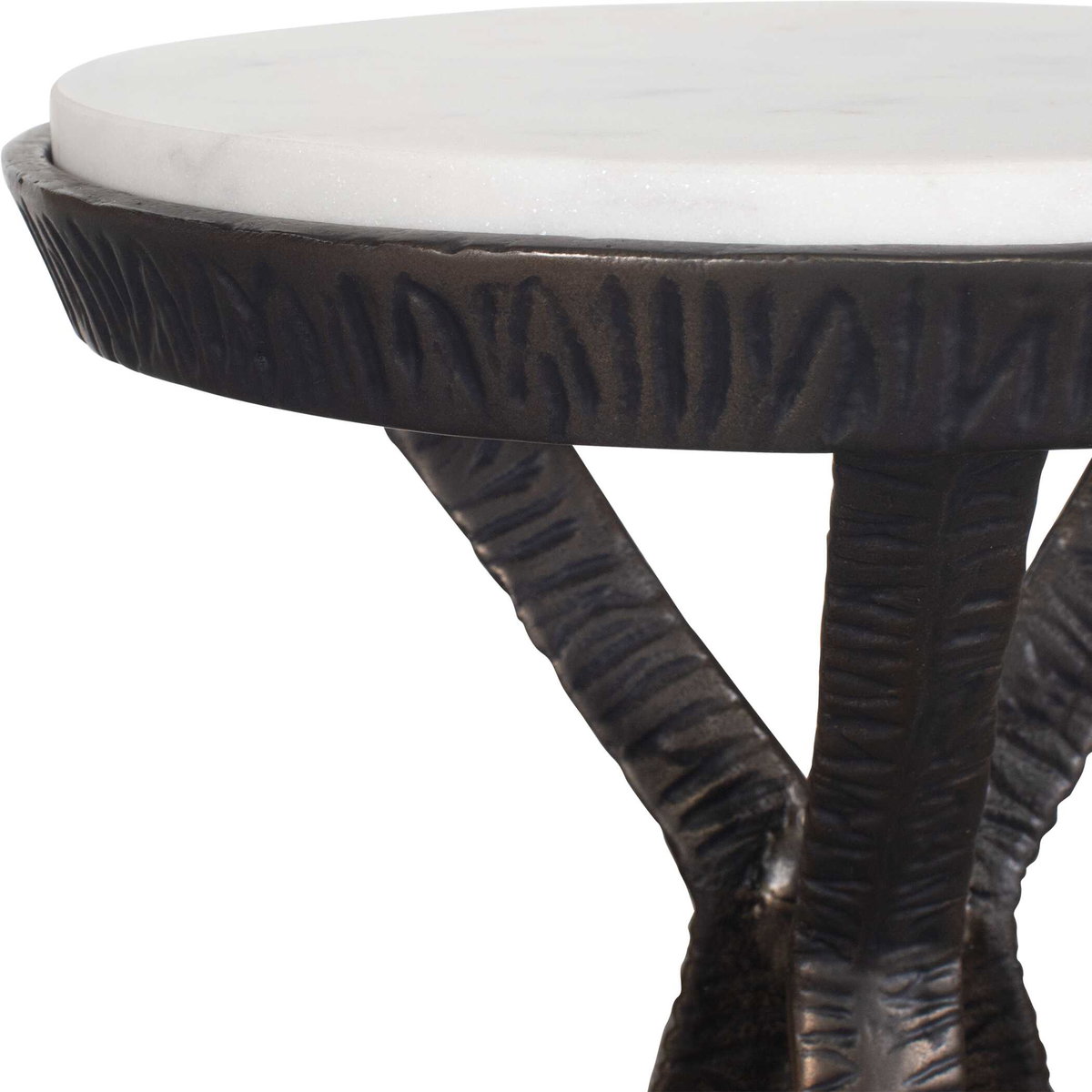 Tilton White Marble Accent Table, Side & End Table by Uttermost, 11" width x 24" height x 11" depth View 6