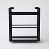 Grid Block Bar CartBlack Lacquer with Shiny Bras, Decor by Global Views, 36" length x 16" width x 42" height thumbnail 7