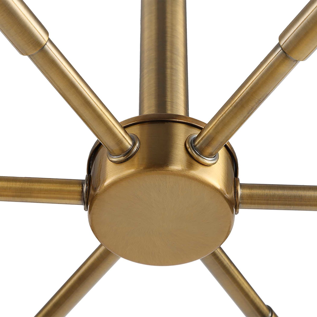 Cret 12 Light Brass Chandelier, Ceiling Light by Uttermost, 31" width x 20.62" height x 31" diameter x 31" depth View 8
