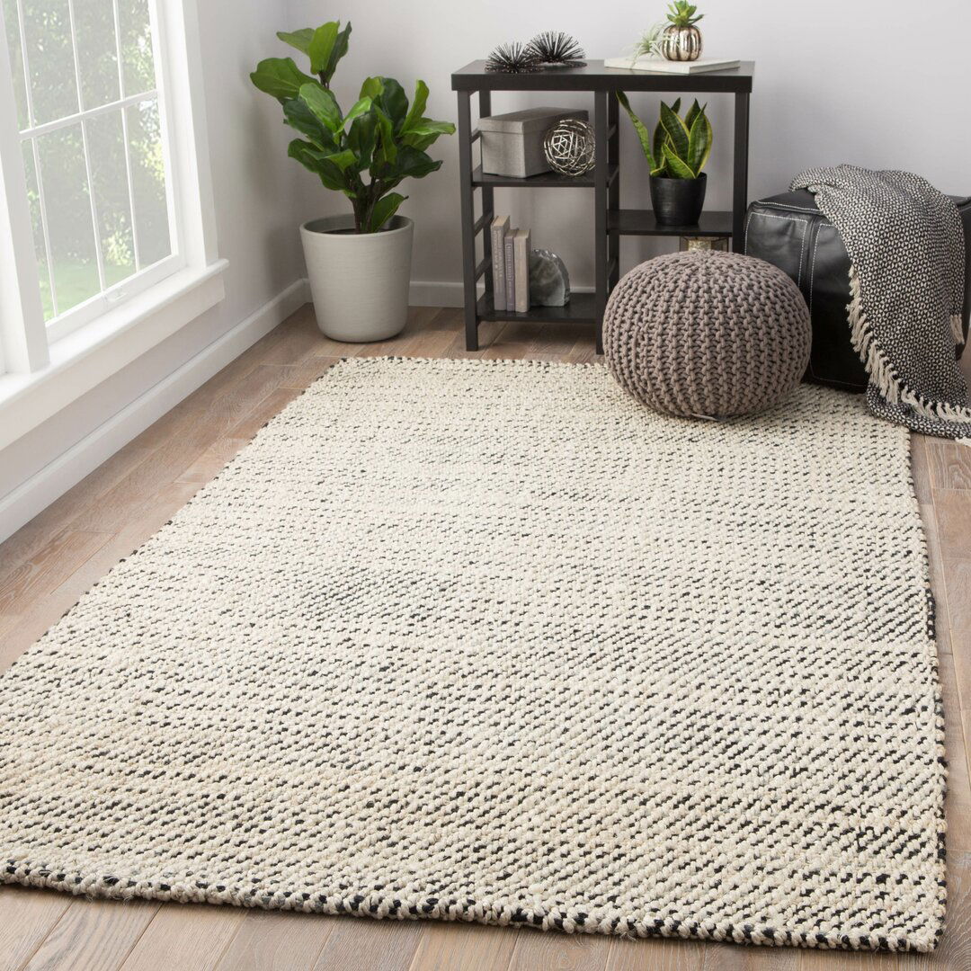 Handmade Jute White/Black Area Rug large image 