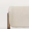 Cline Curved Back Dining Side Chair | Cream Fabric with Brown Wood, Dining Chair by Mercana, 21" length x 22.5" width x 32" height thumbnail 12