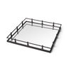 Christa 22L x 22W Black Metal Mirrored Base Square Tray, Decorative Tray by Mercana, 22.05" length x 22.05" width x 3.05" height thumbnail 1