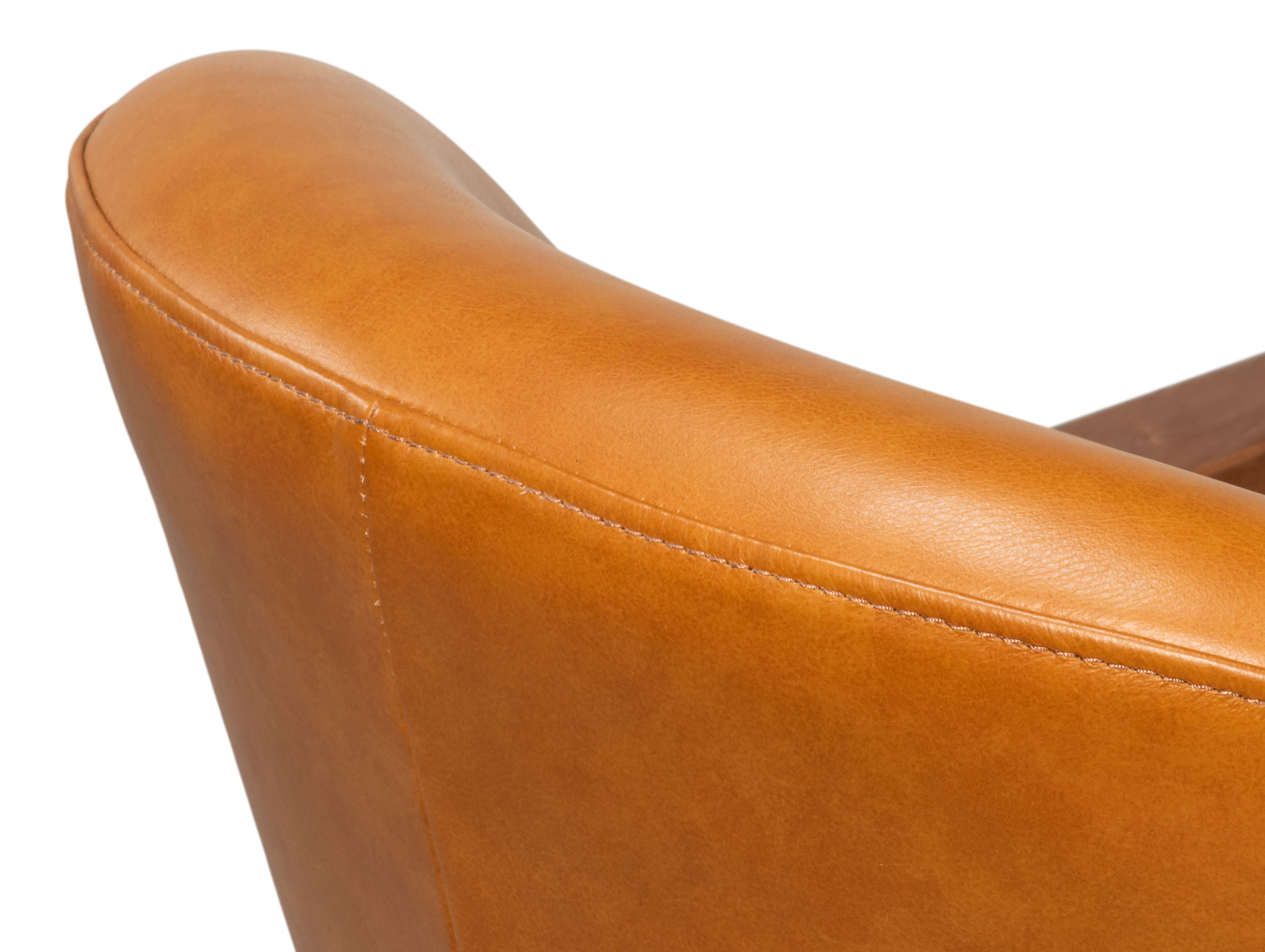 Pindar Armchair, Leather, New Tan, Seating by Sarreid, 30" length x 31" width x 30" height View 3