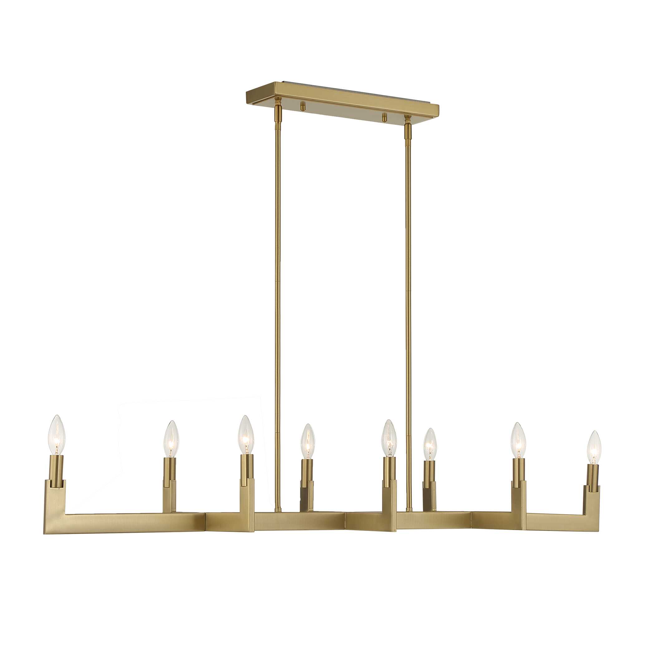 Cordoba 8 Light Linear Chandelier, Ceiling Light by Uttermost, 51.5" width x 8.5" height x 14.25" depth View 4