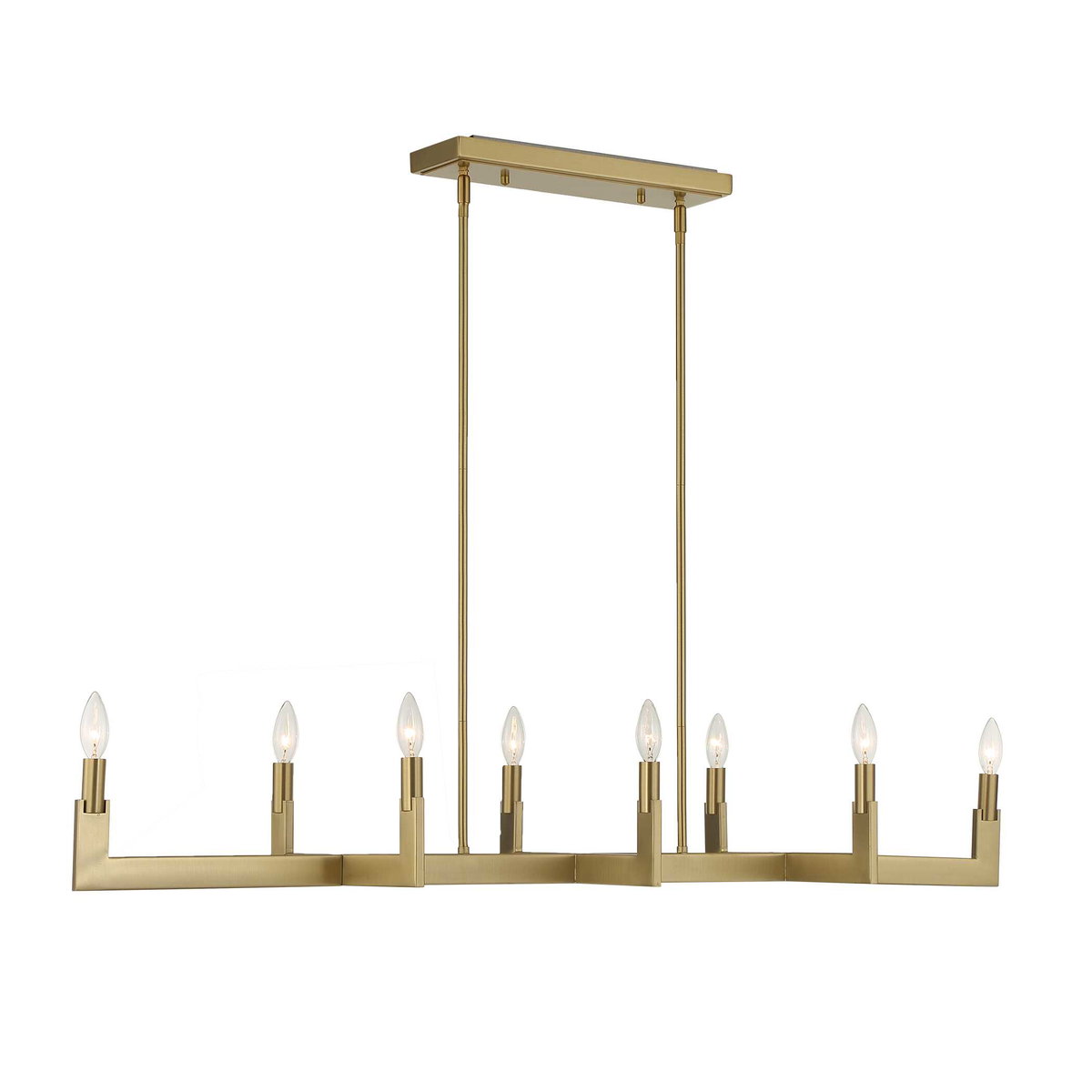 Cordoba 8 Light Linear Chandelier, Pendant by Uttermost, 51.5" width x 8.5" height x 14.25" depth View 4