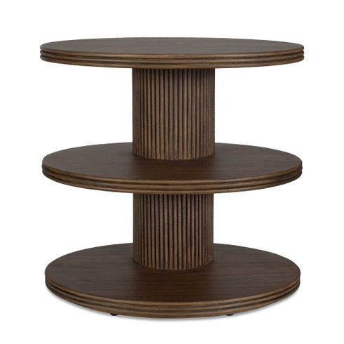 Top Tier Oval Walnut Side Table