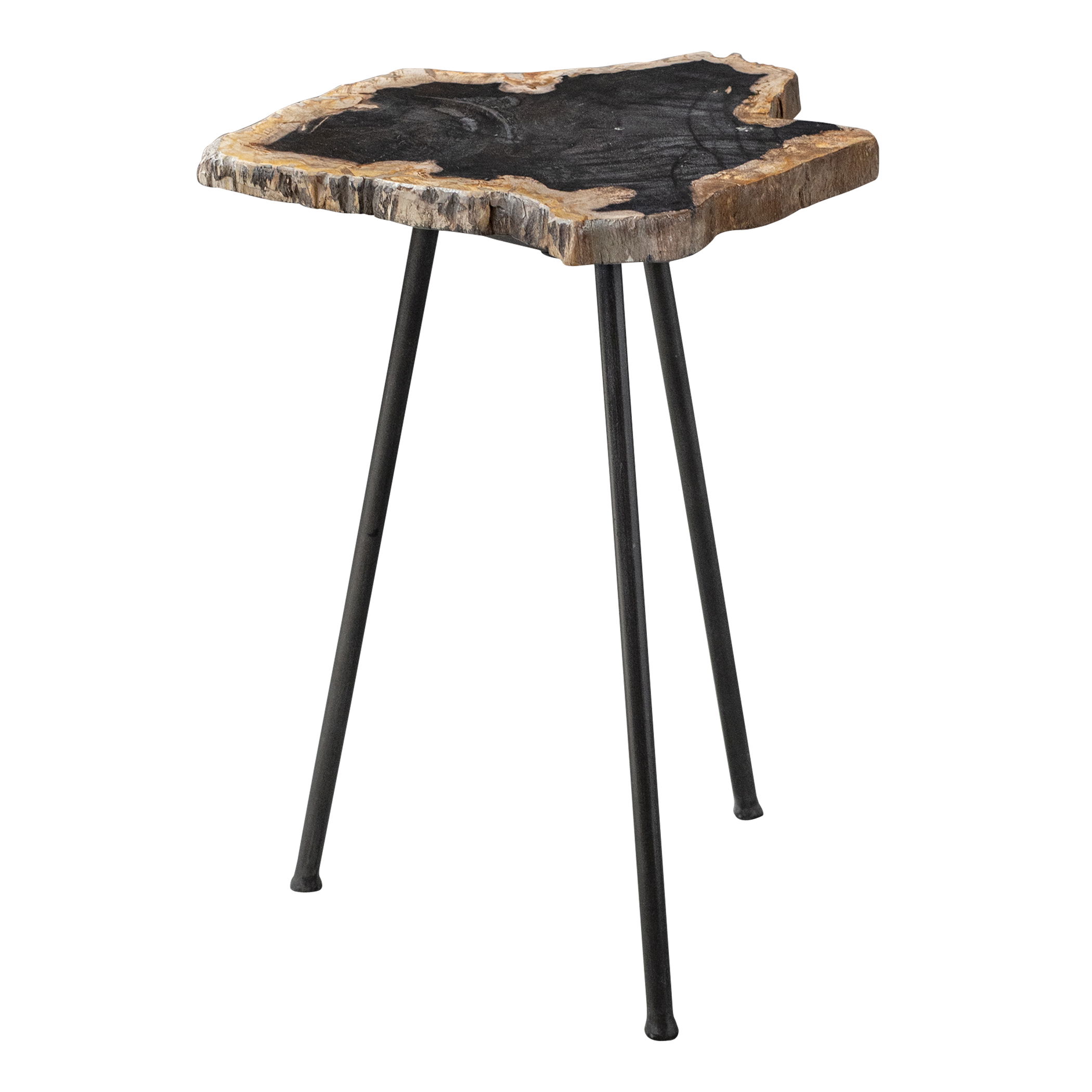 Mircea Petrified Wood Accent Table, Furniture by Uttermost, 16" width x 20" height x 16" depth View 1
