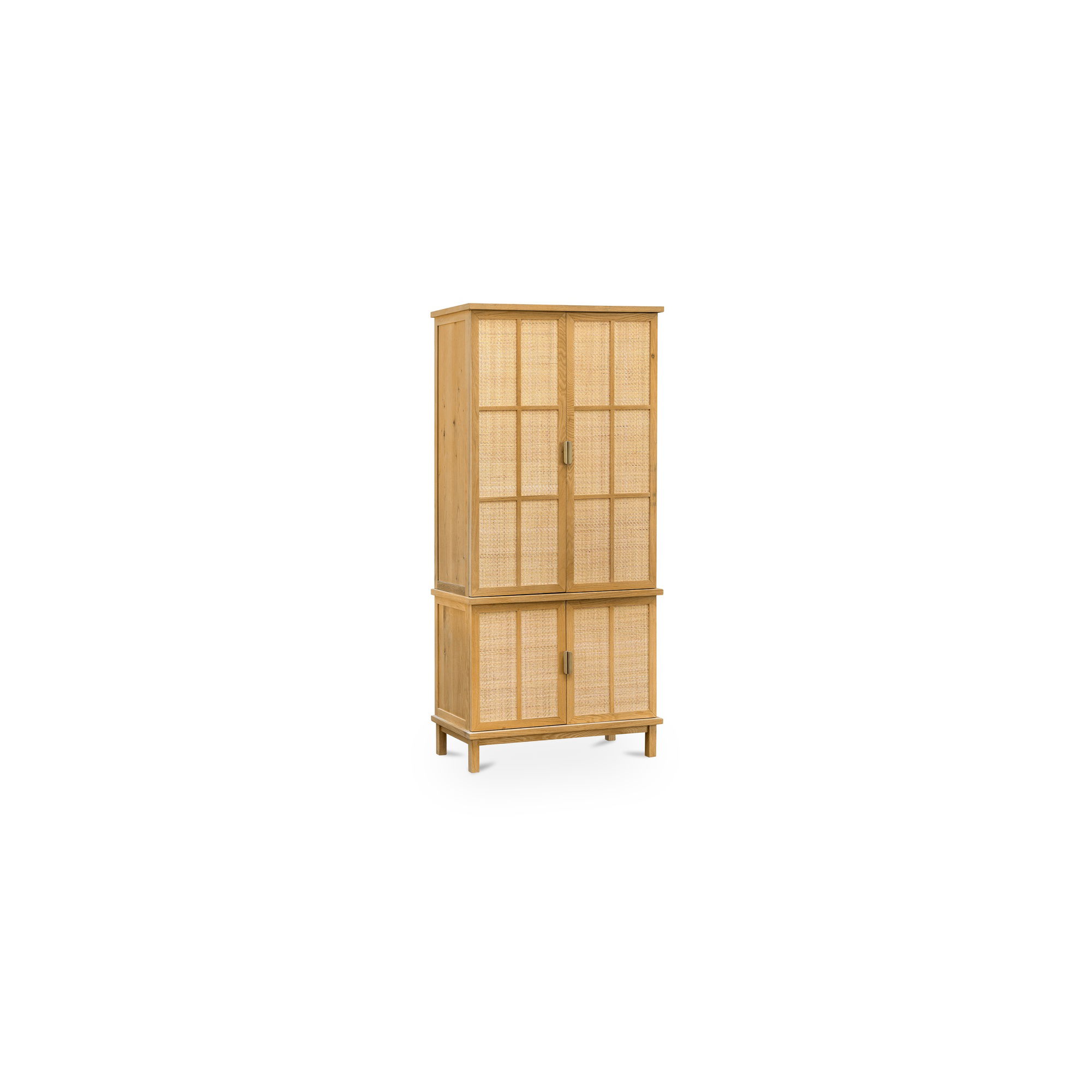 Seymour Tall Cabinet Natural, Cabinets & Sideboard by Moe's Home, 38" width x 80" height x 18" depth View 2