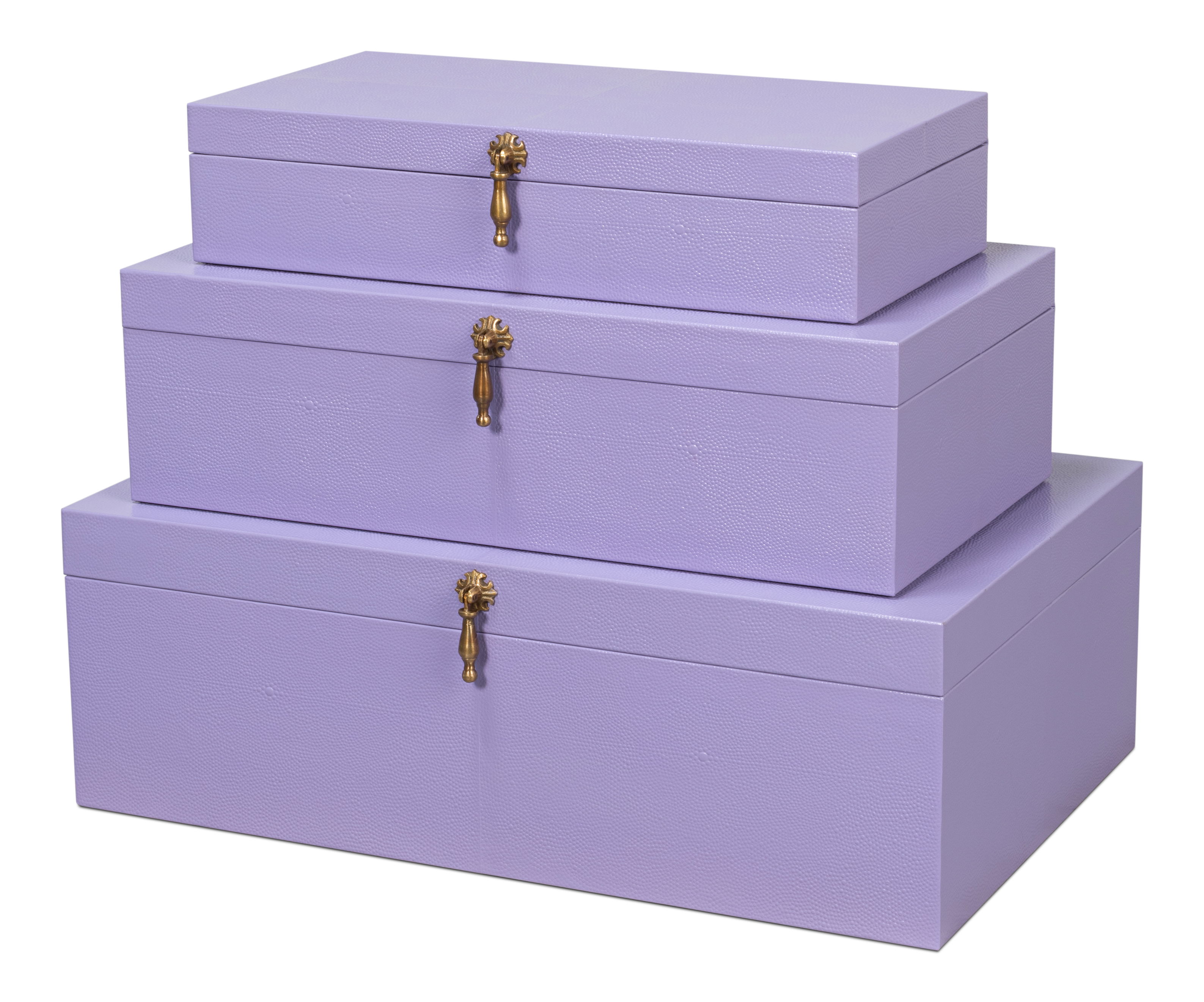 Cosmos Nesting Boxes,S/3,Lilac, Decor by Sarreid, 24" length x 16" width x 8" height View 1