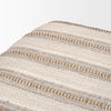 Taimo White Washed Light Brown Wood with Striped Fabric Seat Bench thumbnail 6
