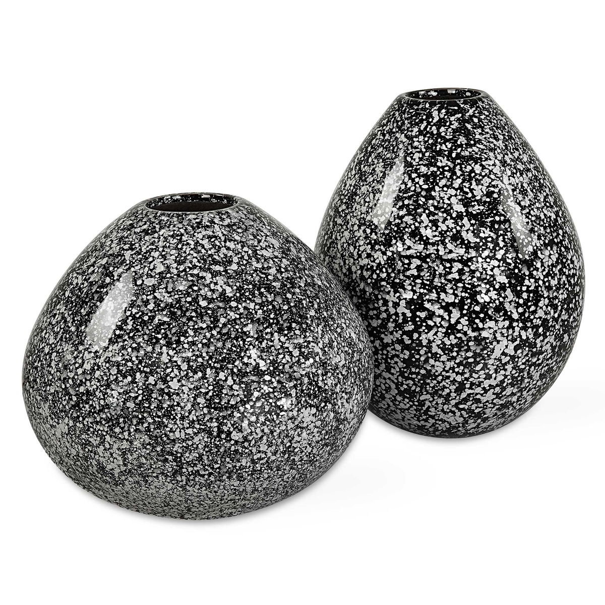 Cosmic Black & White Vases Set/2, by Uttermost, 8" width x 10" height x 8" depth View 1