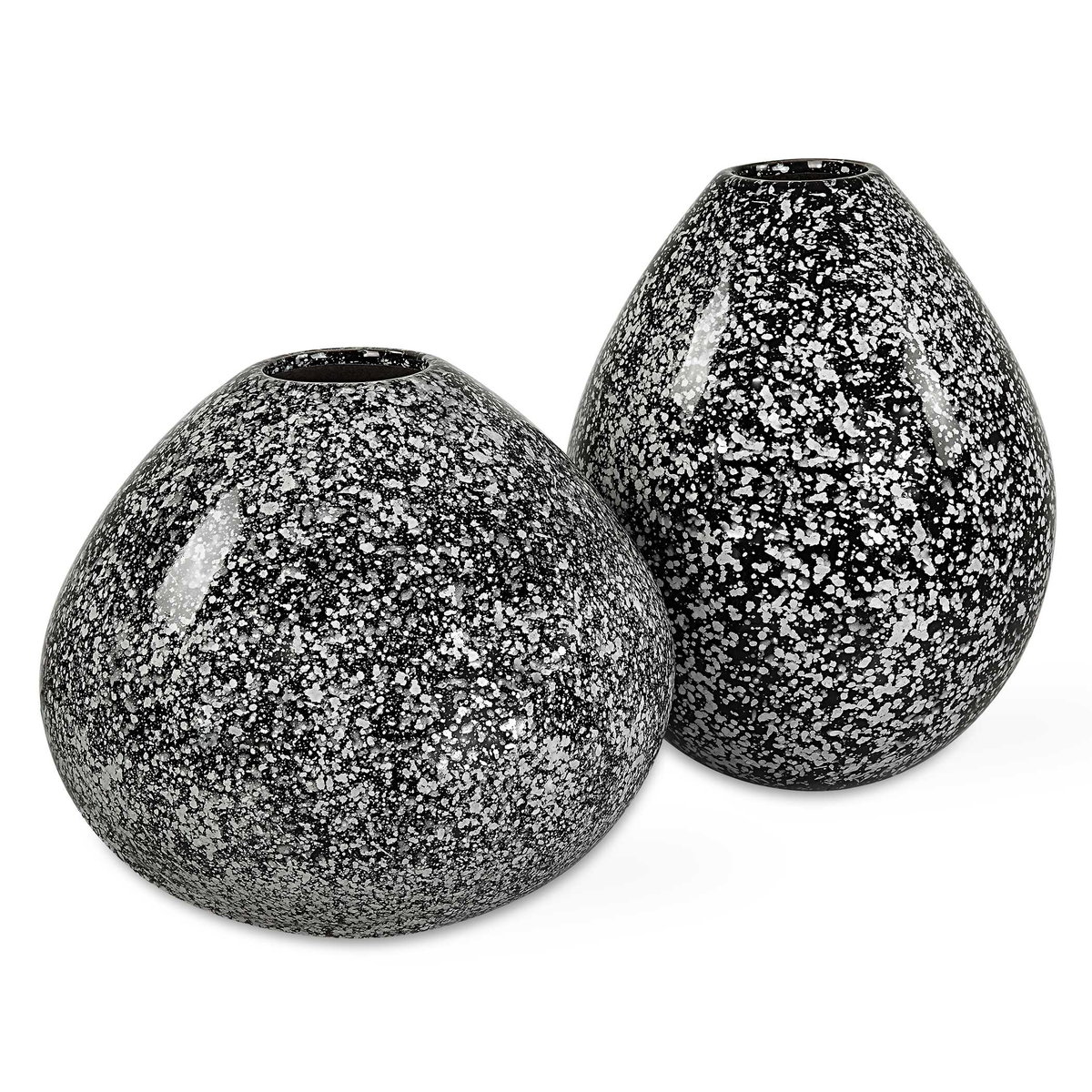 Cosmic Black & White Vases Set/2, by Uttermost, 8" width x 10" height x 8" depth View 1