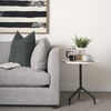Serre Marble Top 3 Prong Black Metal Base End Table thumbnail 1