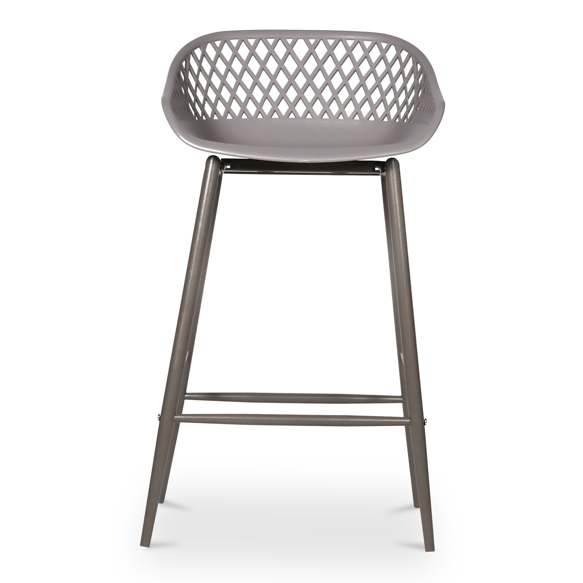Piazza Outdoor Counter Stool Grey - Set Of Two, Outdoor Chair by Moe's Home, 1'7" width x 2'10" height x 1'7" depth View 3