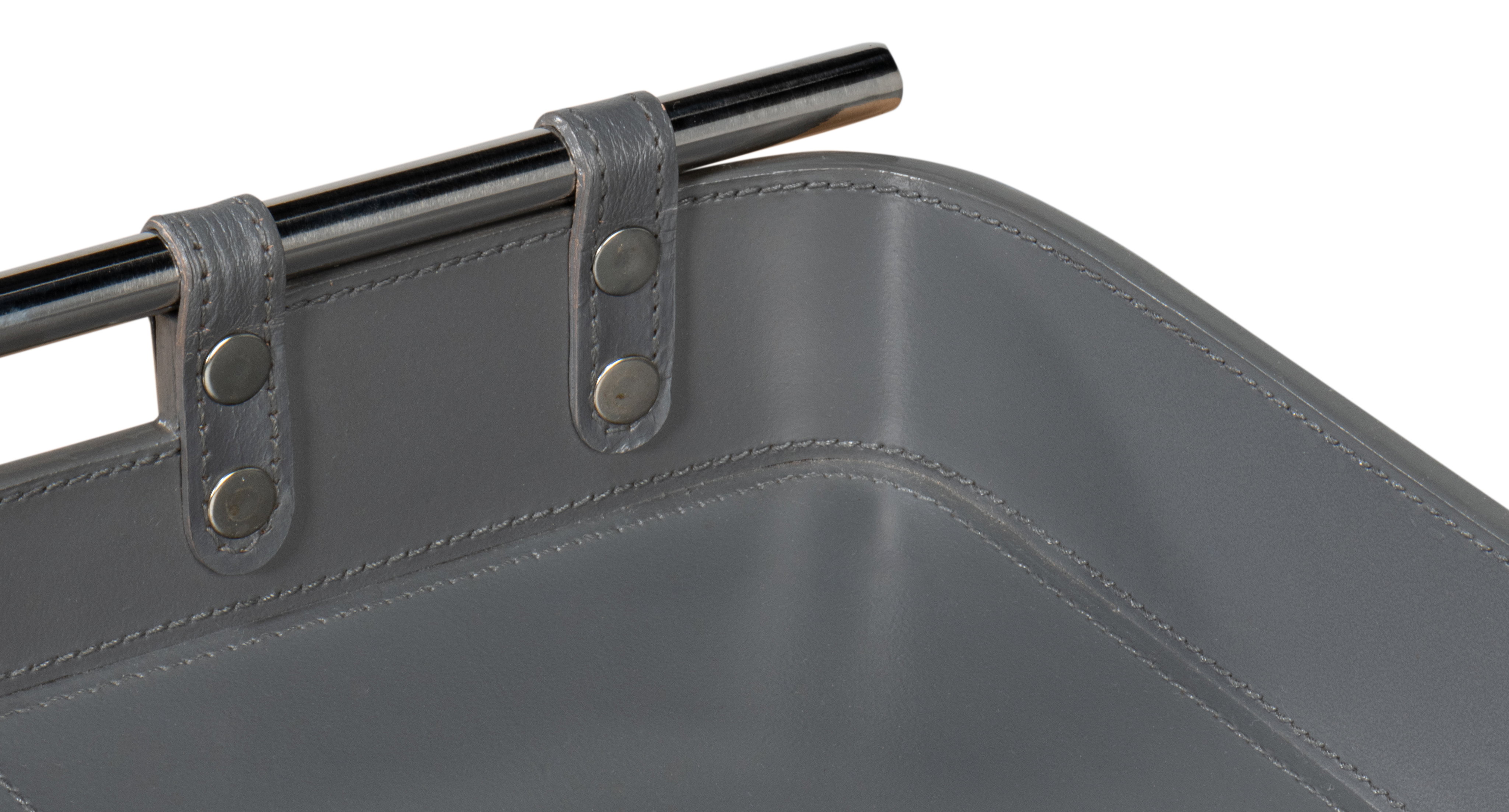 Safari Leather Tray, Quiet Shade, Decor by Sarreid, 19" length x 15" width x 2" height View 6