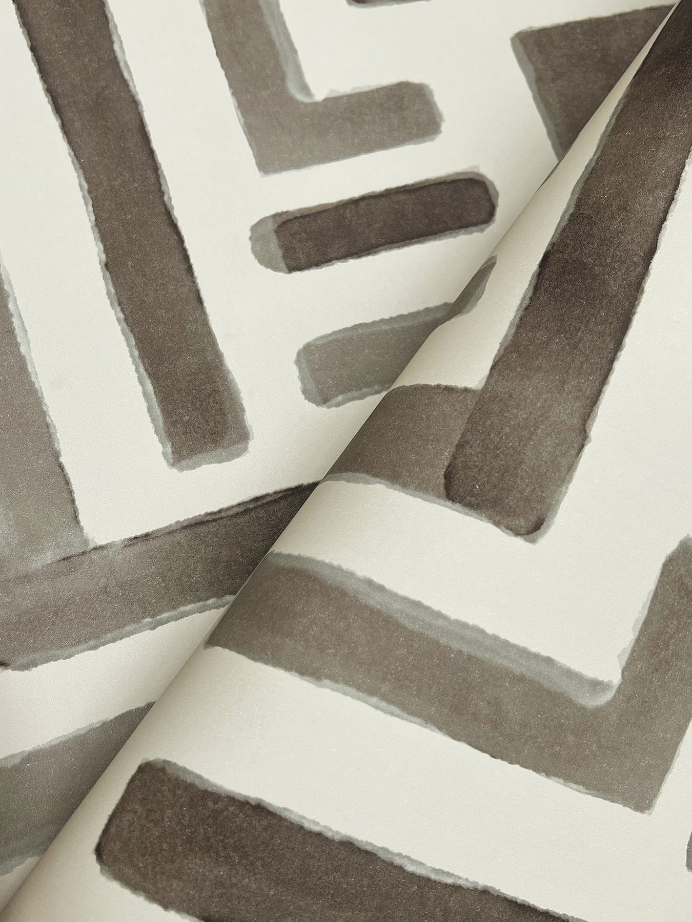 Painterly Labyrinth Warm Neutral Wallpaper large image 
