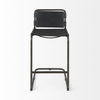 Berbick 43' Total Height Black Leather with Iron Frame Bar Stool thumbnail 2