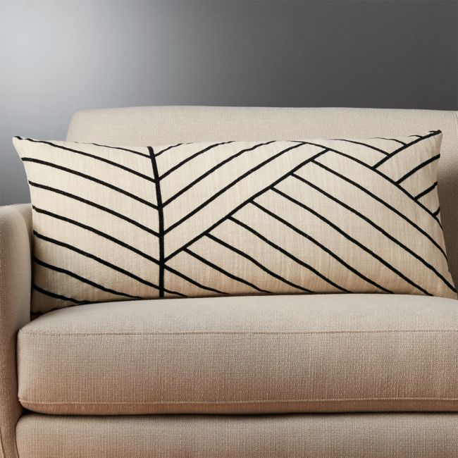 Online Designer Living Room 36"x16" Forma Pillow with Feather-Down Insert