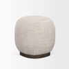 Siren Gray Fabric with Dark Brown Wood Round Accent Stool thumbnail 3