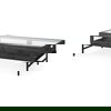 Arelius 42'L Rectangular Glass-Top Black-Brown Wood with Black Metal Base Display Coffee Table thumbnail 0