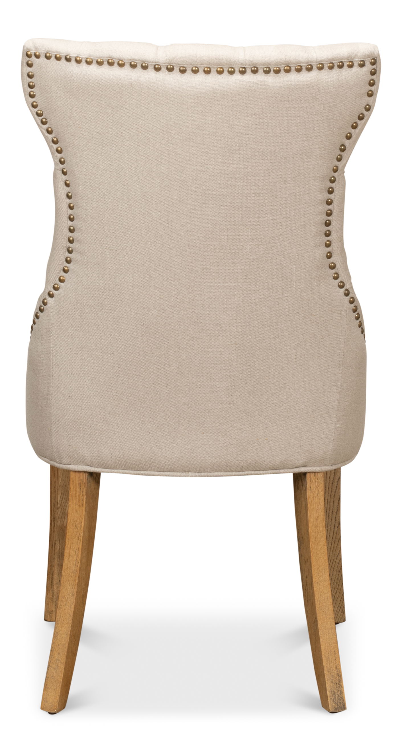 Sophie Side Chair, White Linen, Dining Chair by Sarreid, 20" length x 17" width x 38" height View 9
