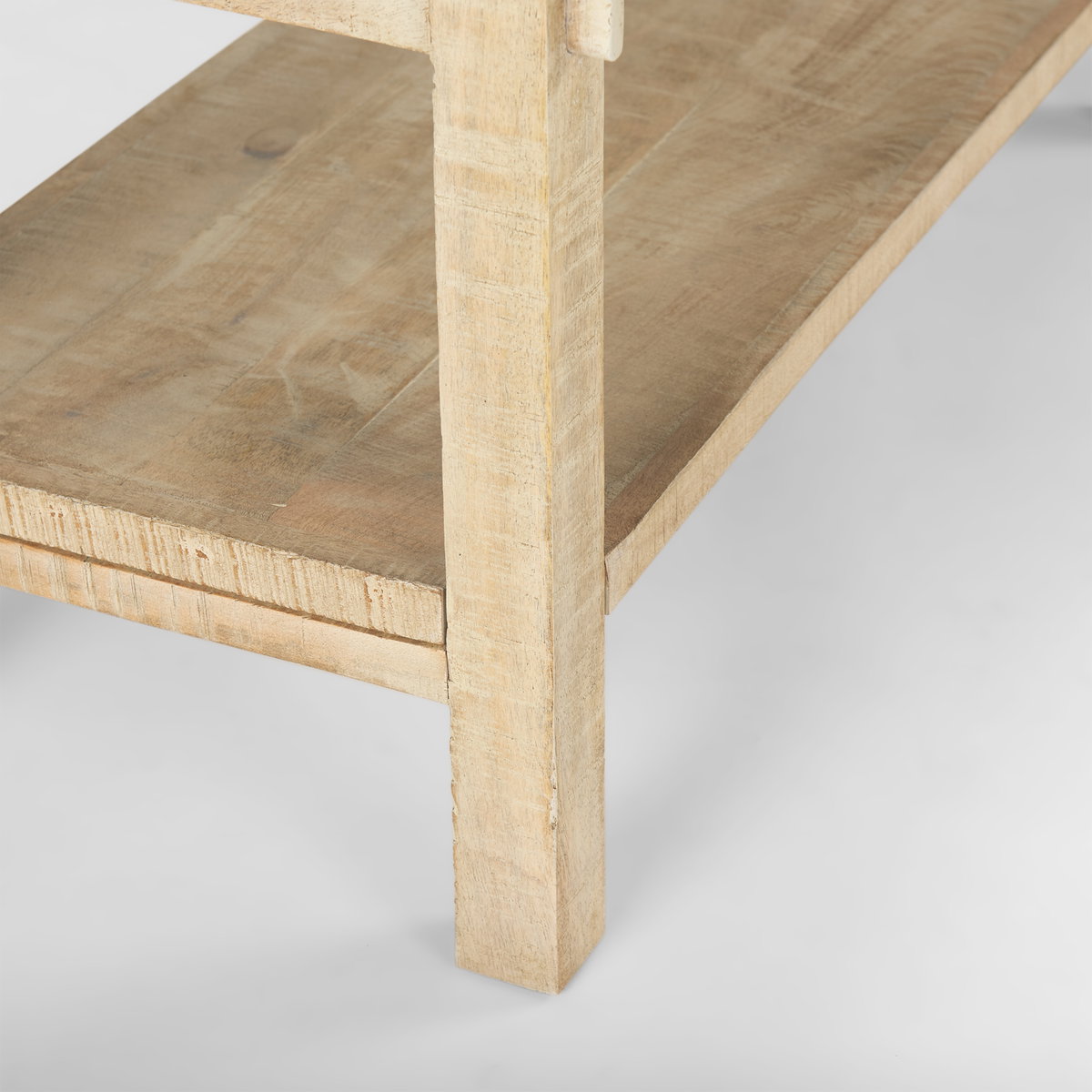 Rosie 76.8' Blonde Wood Console Table, by Mercana, 76.75" length x 16" width x 30" height View 9