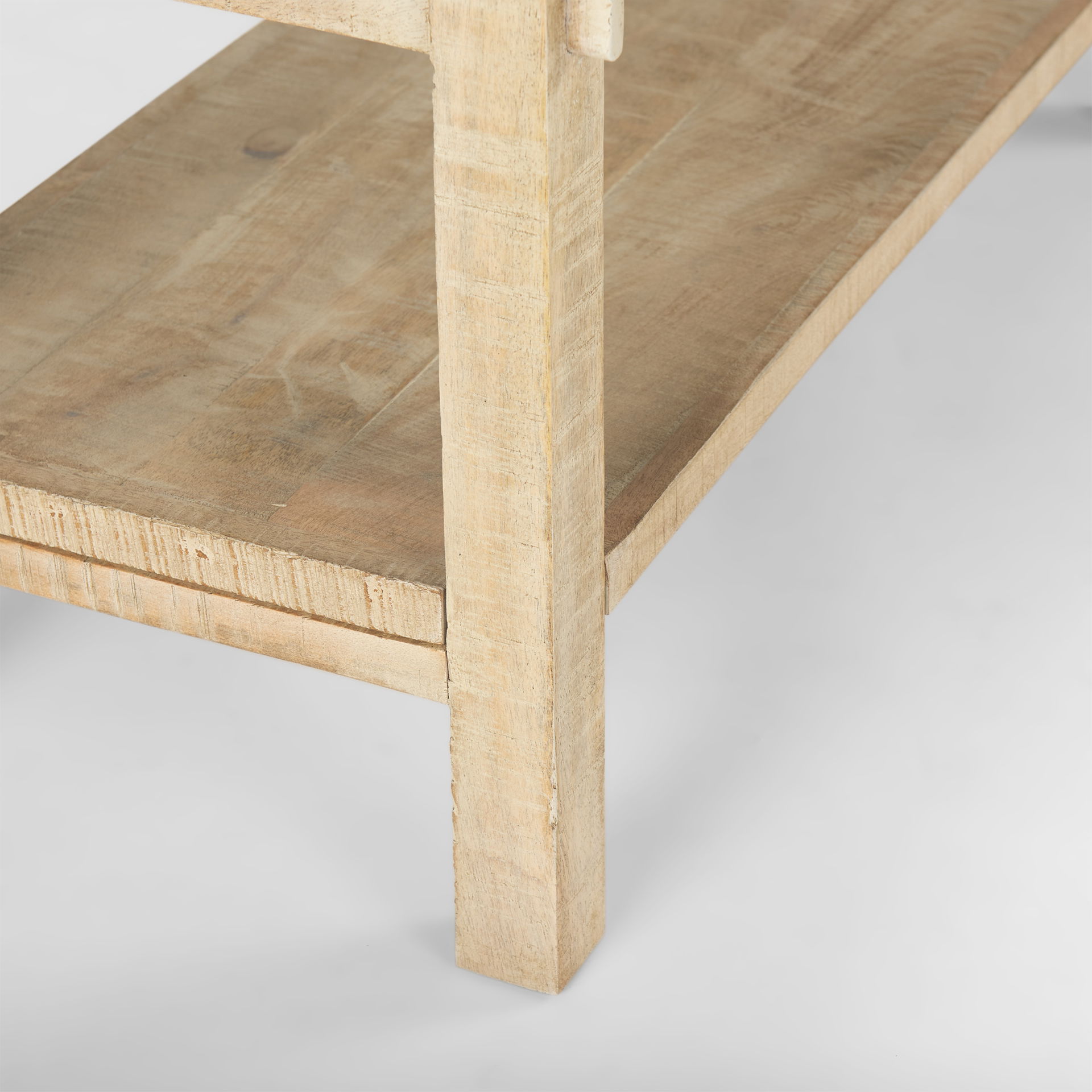 Rosie Large Blonde Wood Console Table, by Mercana, 76.75" length x 16" width x 30" height View 9