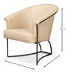 Nagel Distilled Leather Chair,White, Seating by Sarreid, 30" length x 33" width x 2" height thumbnail 13
