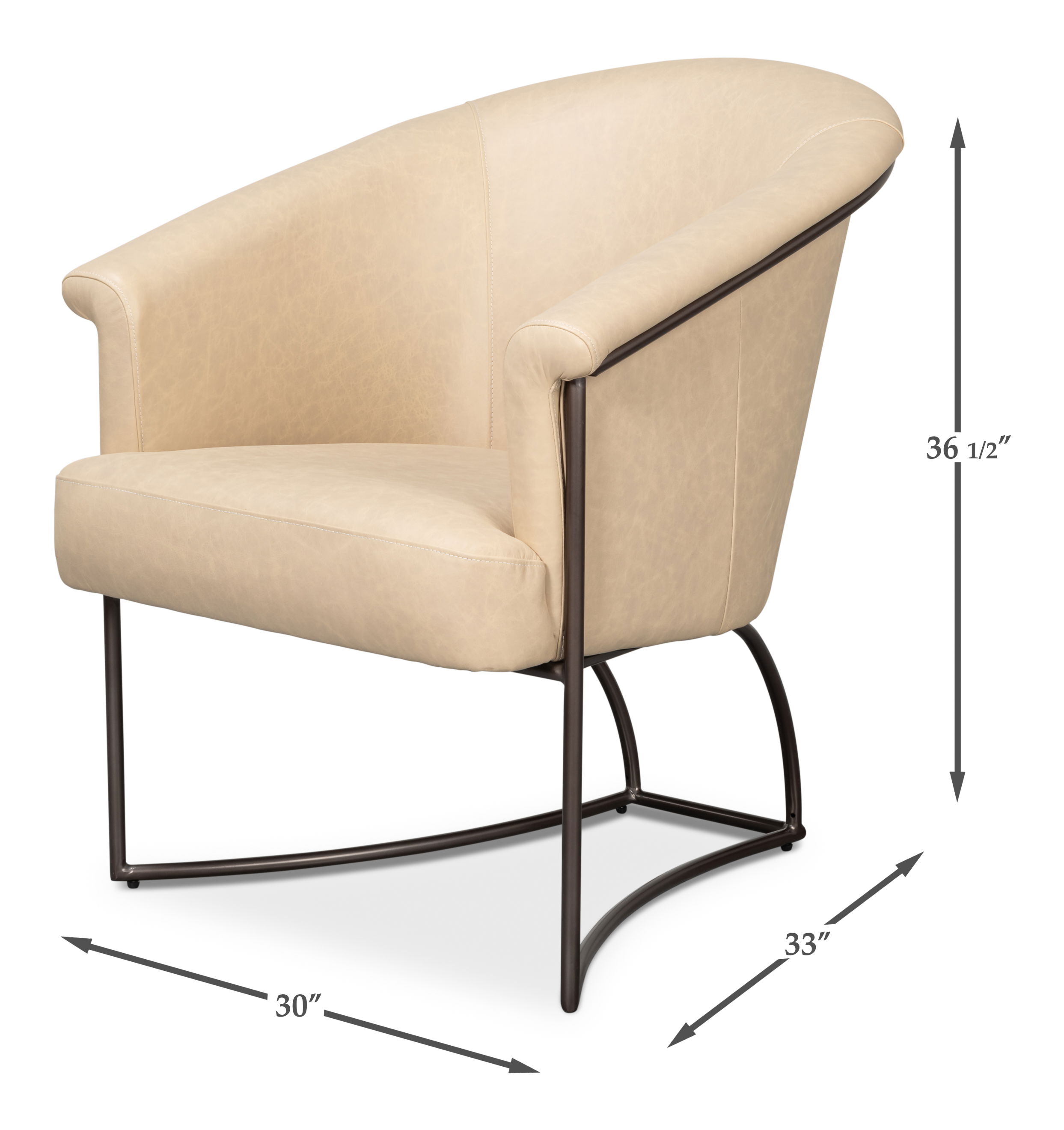 Nagel Distilled Leather Chair,White large image 