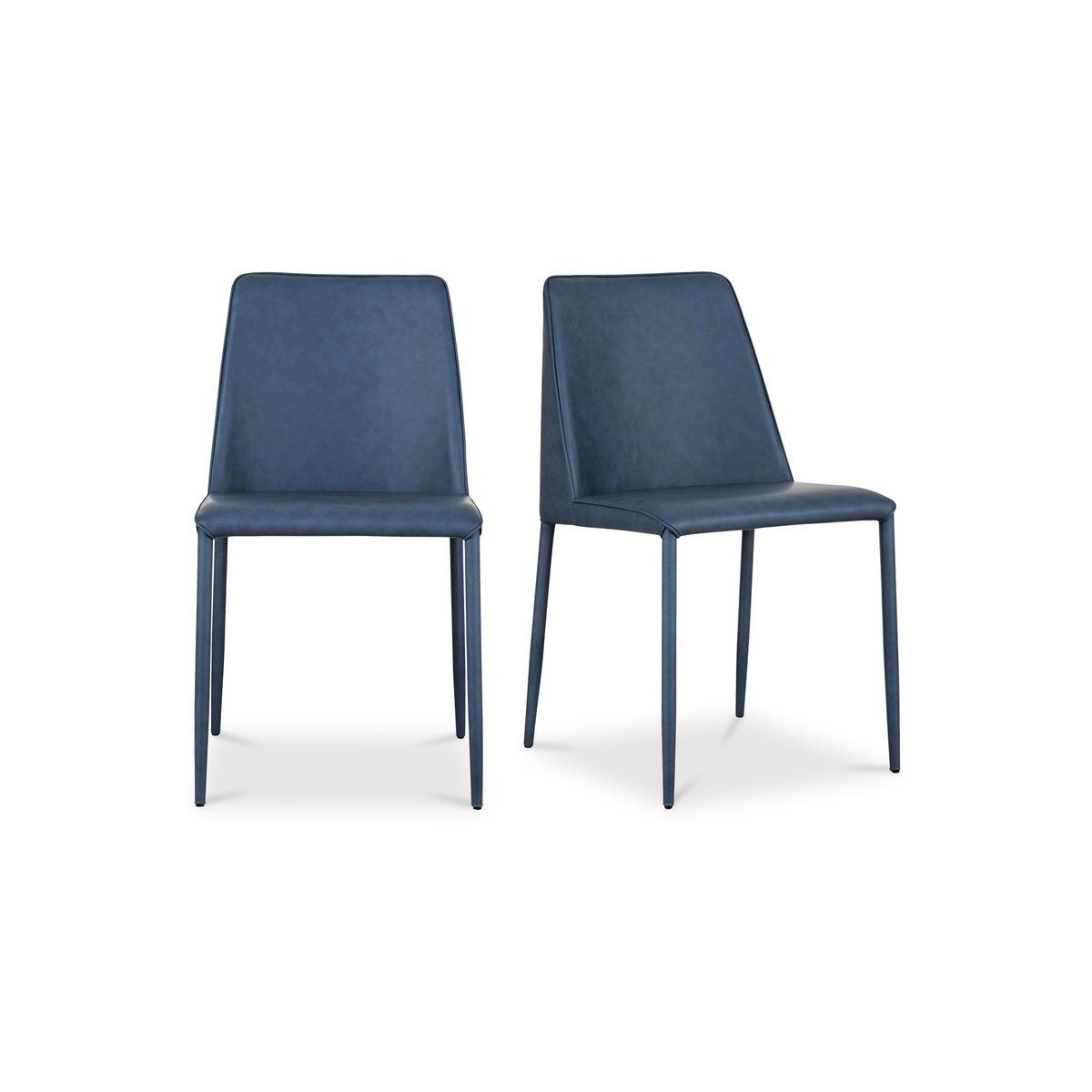 Nora Dining Chair Ocean Cavern Grey Vegan Leather - Set Of Two, by Moe's Home, 22" width x 33.5" height x 17.5" depth View 1